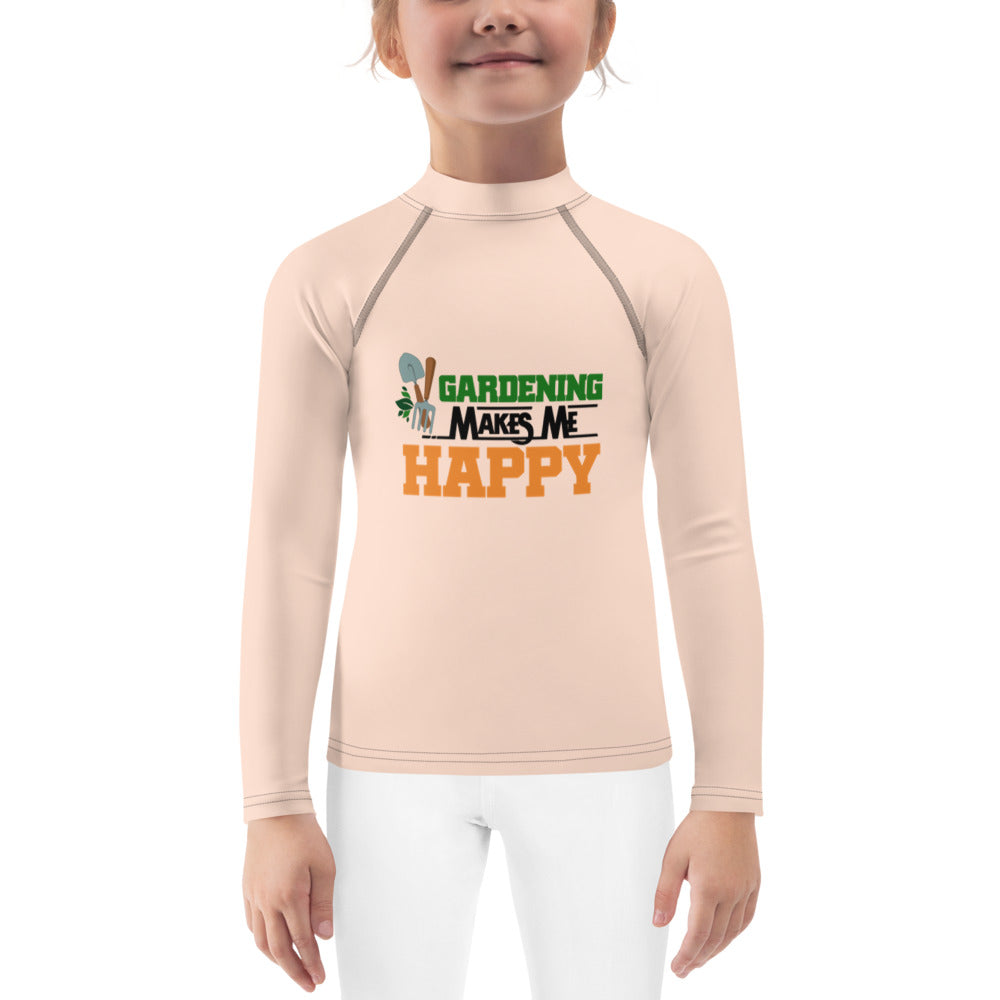 GARDENING MAKES ME HAPPY - Kids Rash Guard