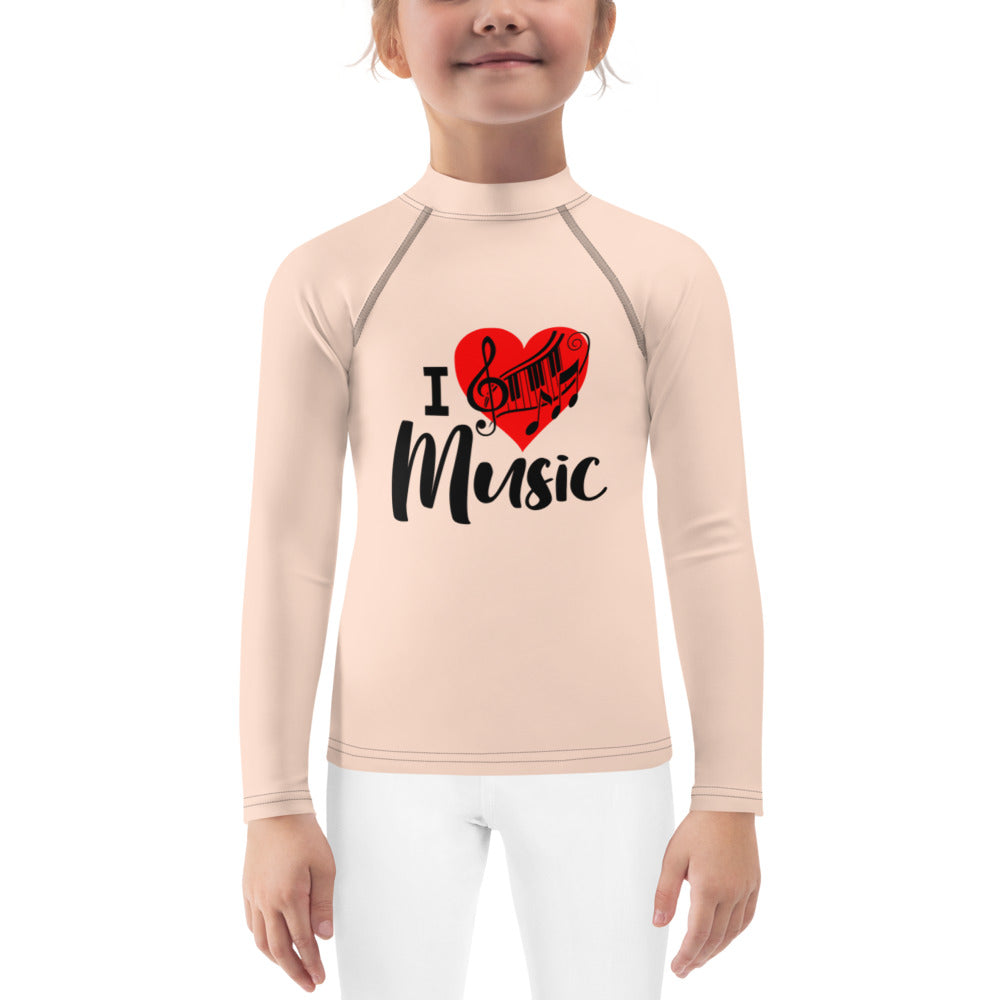 I LOVE MUSIC - Kids Rash Guard