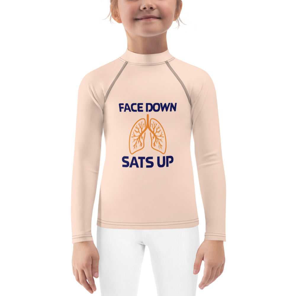 FACE DOWN SATS UP - Kids Rash Guard