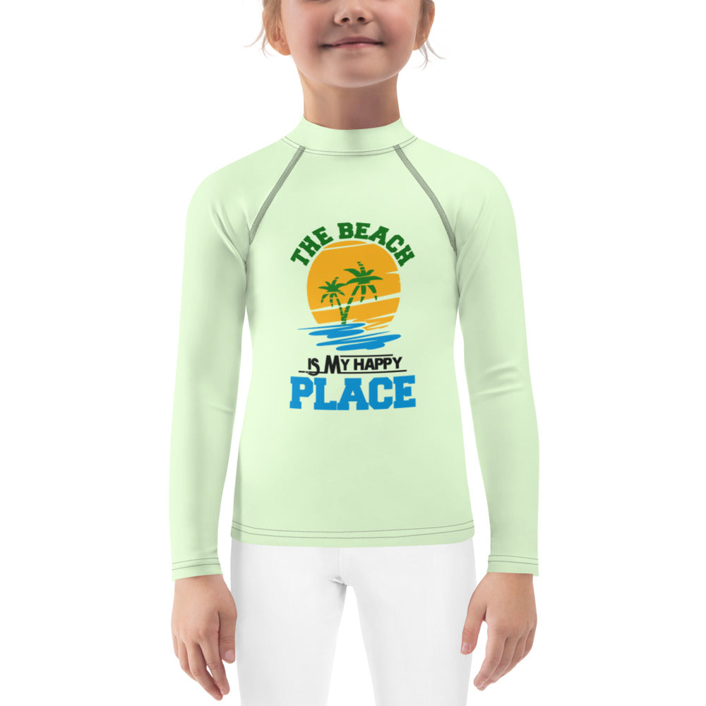 THE BEACH IS MY HAPPY PLACE - Kids Rash Guard