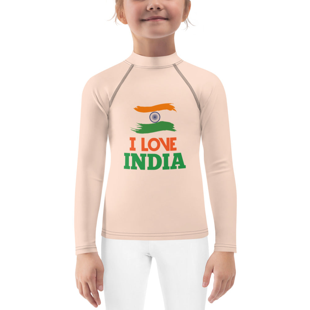 I LOVE INDIA - Kids Rash Guard