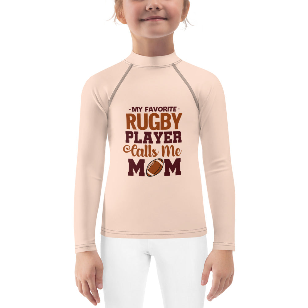 MY FAVORITE RUGBY PLAYER CALLS ME MOM - Kids Rash Guard