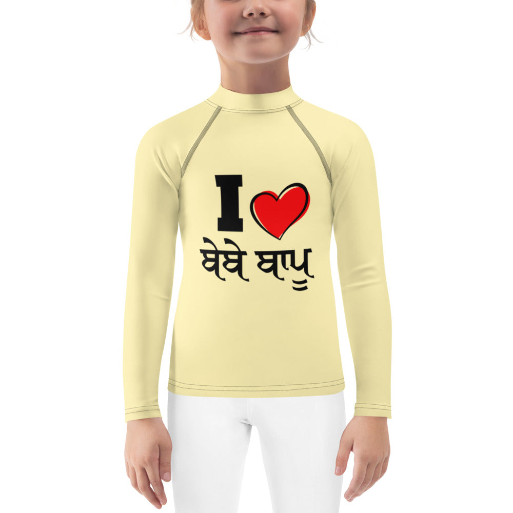 I LOVE BEBE BAPPU - Kids Rash Guard