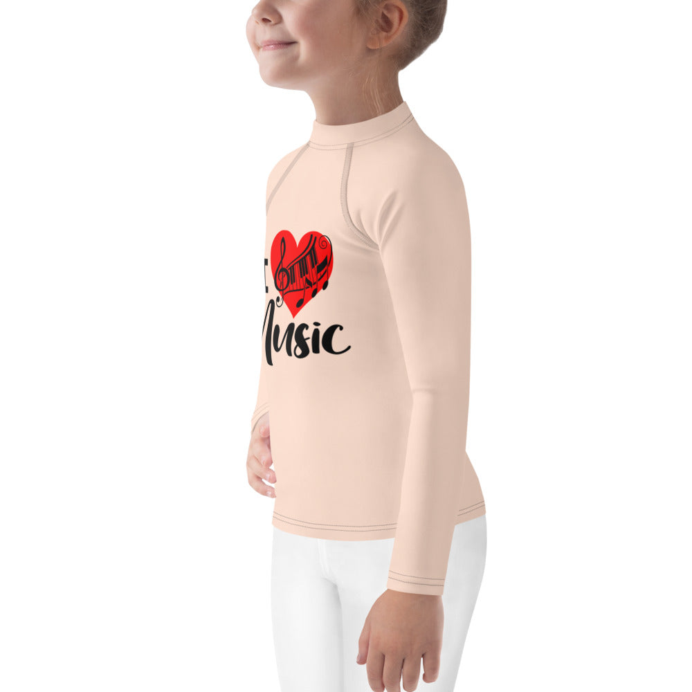 I LOVE MUSIC - Kids Rash Guard