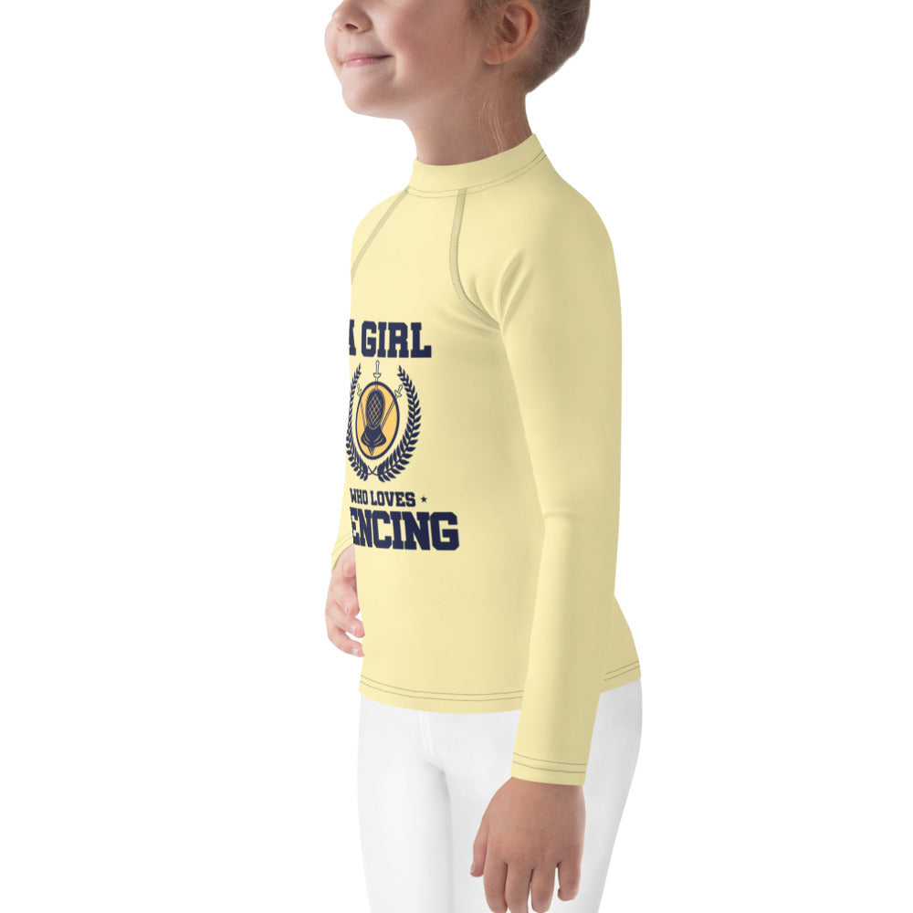 A GIRL WHO LOVES FENCING - Kids Rash Guard