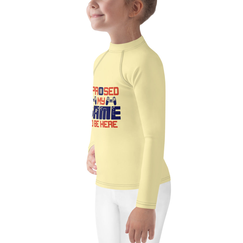 I PAUSED MY GAME TO BE HERE - Kids Rash Guard