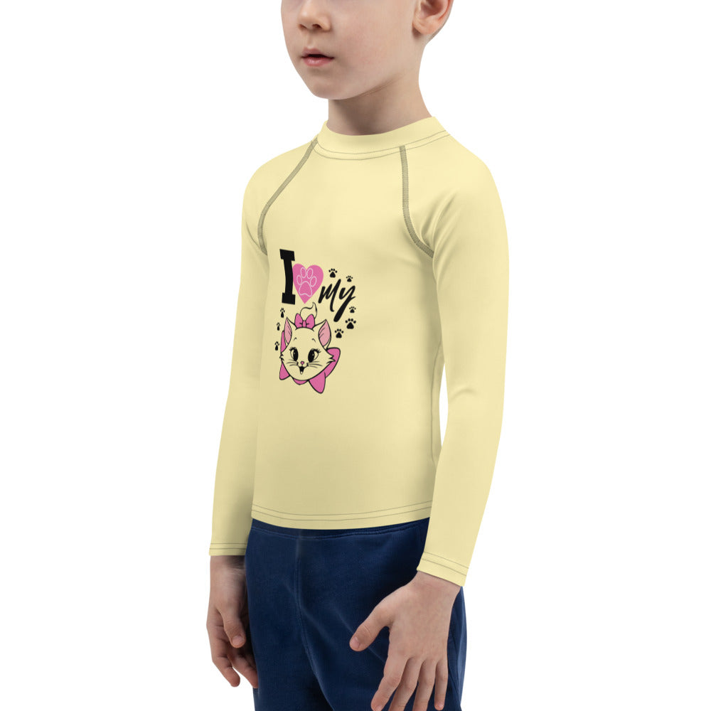 I LOVE MY CAT - Kids Rash Guard