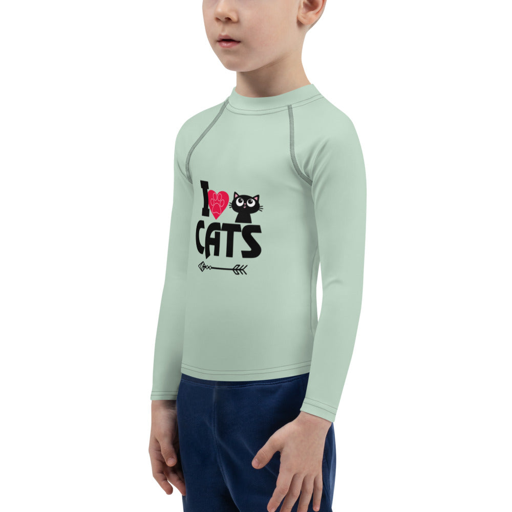 I LOVE CATS - Kids Rash Guard