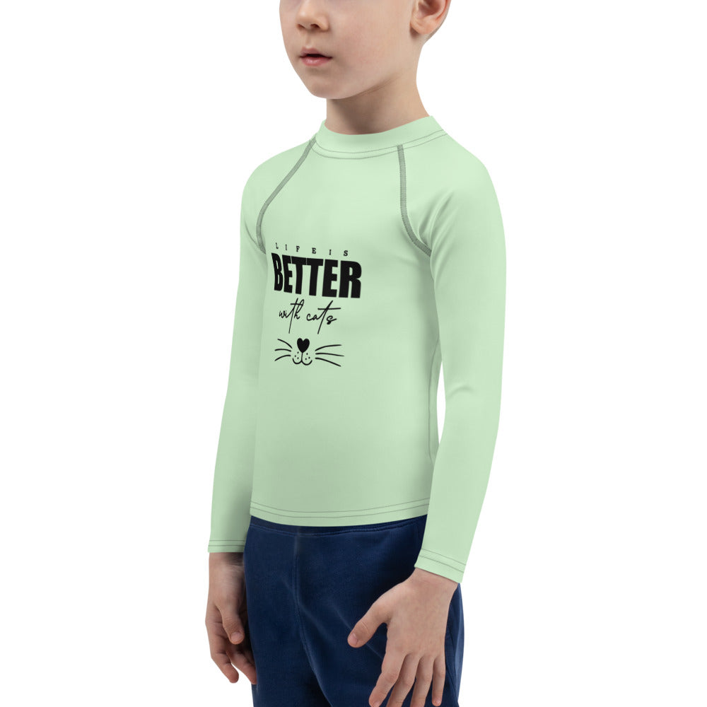 LIFE IS BETTER WITH CATS - Kids Rash Guard