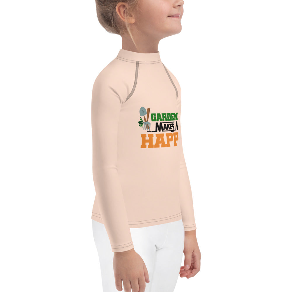 GARDENING MAKES ME HAPPY - Kids Rash Guard