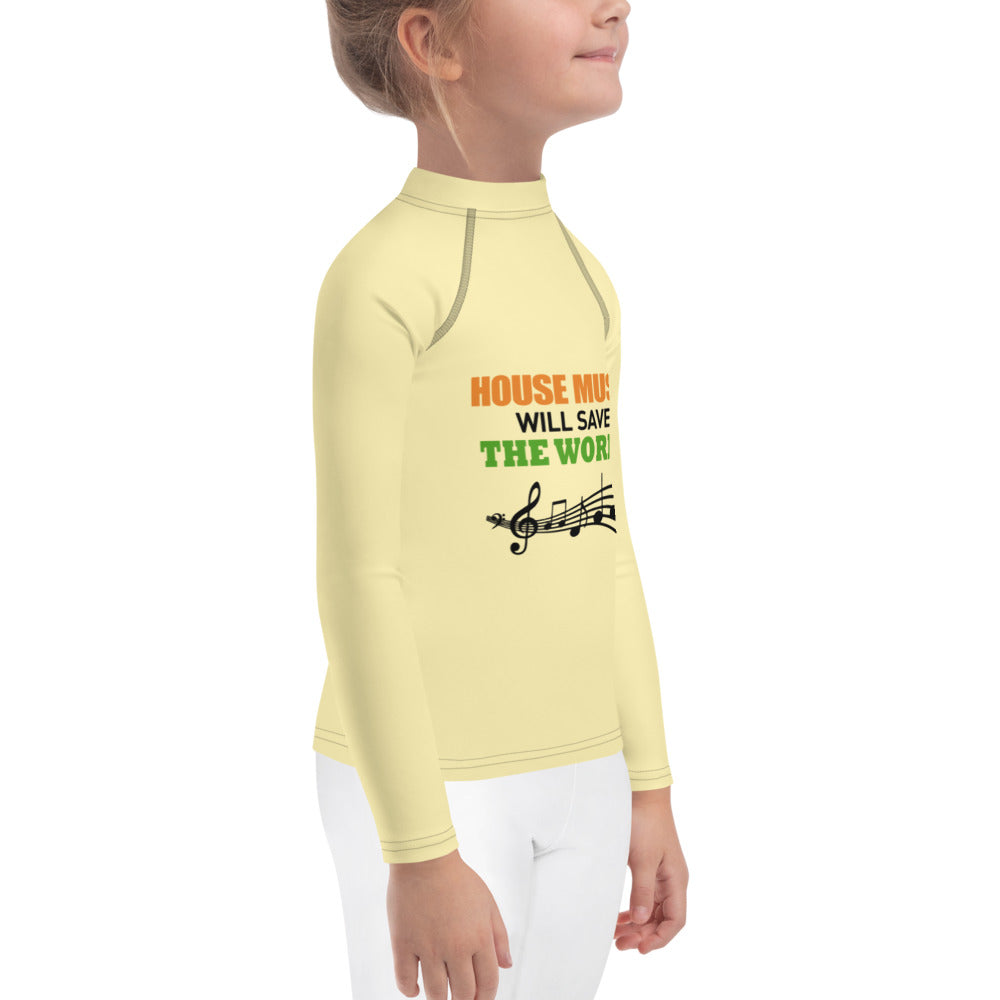 HOUSE MUSIC WILL SAVE THE WORLD - Kids Rash Guard