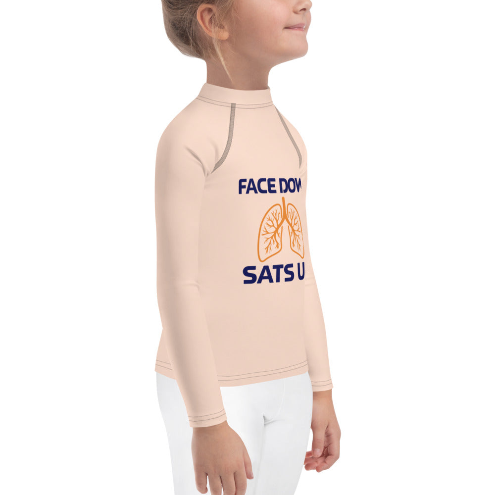 FACE DOWN SATS UP - Kids Rash Guard