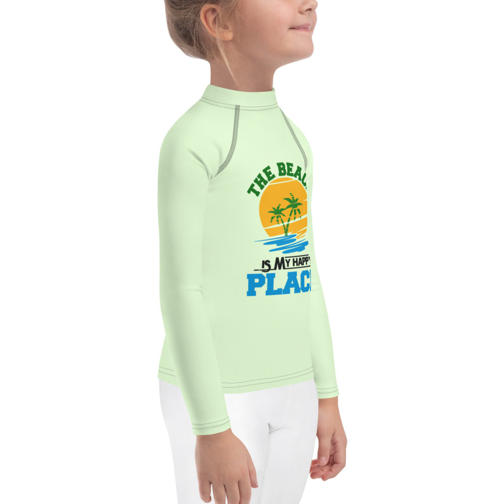 THE BEACH IS MY HAPPY PLACE - Kids Rash Guard