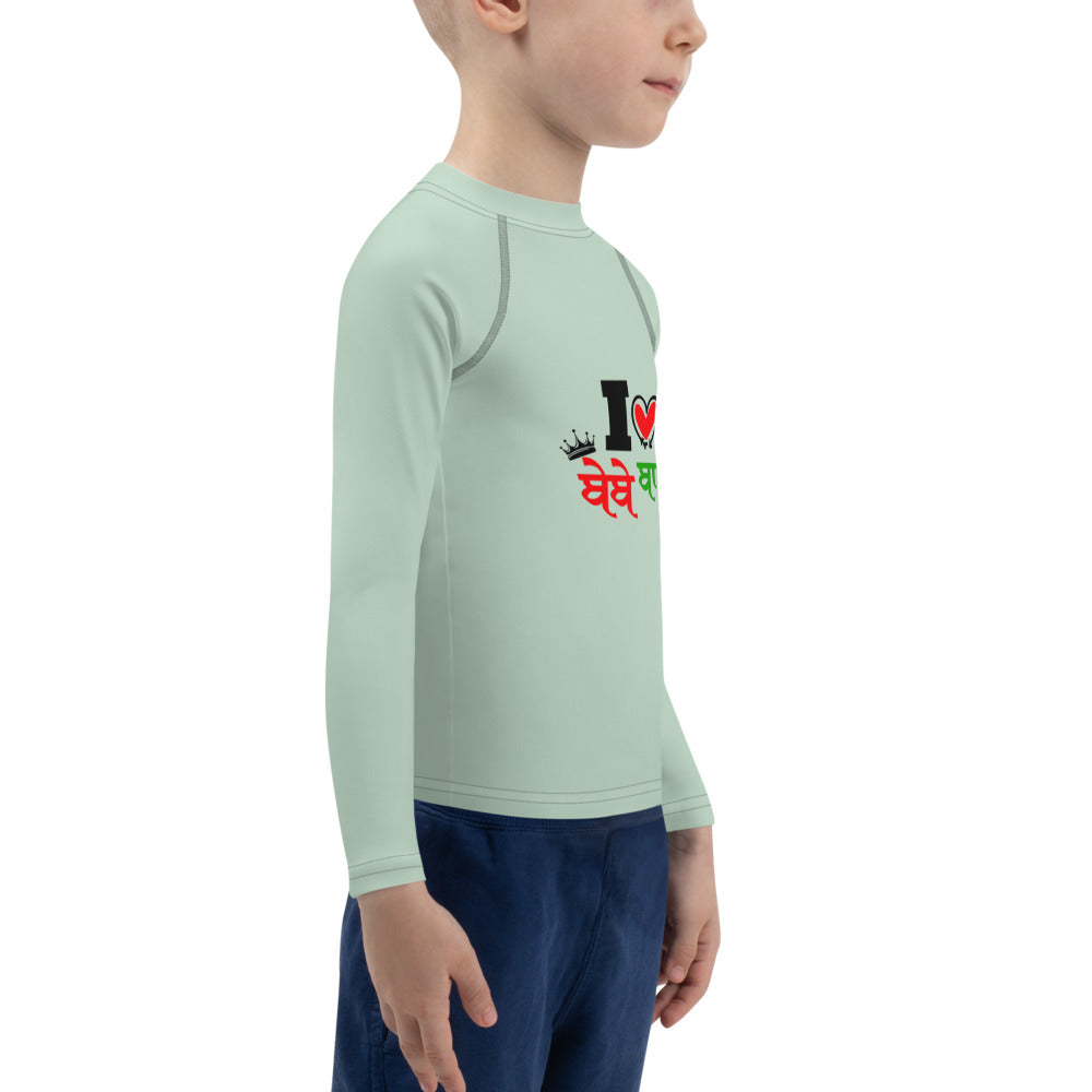 I LOVE BEBE BAPU - Kids Rash Guard