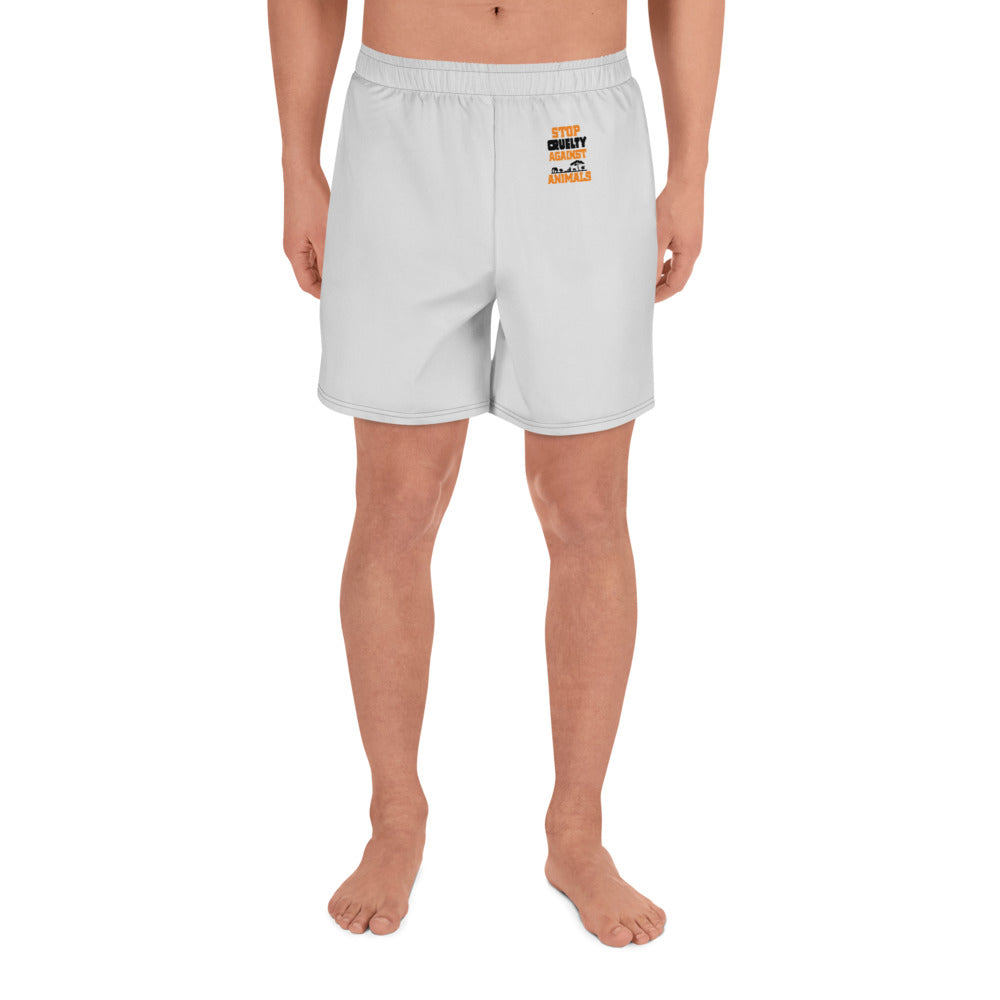 STOP CRUELTY AGAINST ANIMALS - Men's Athletic Long Shorts