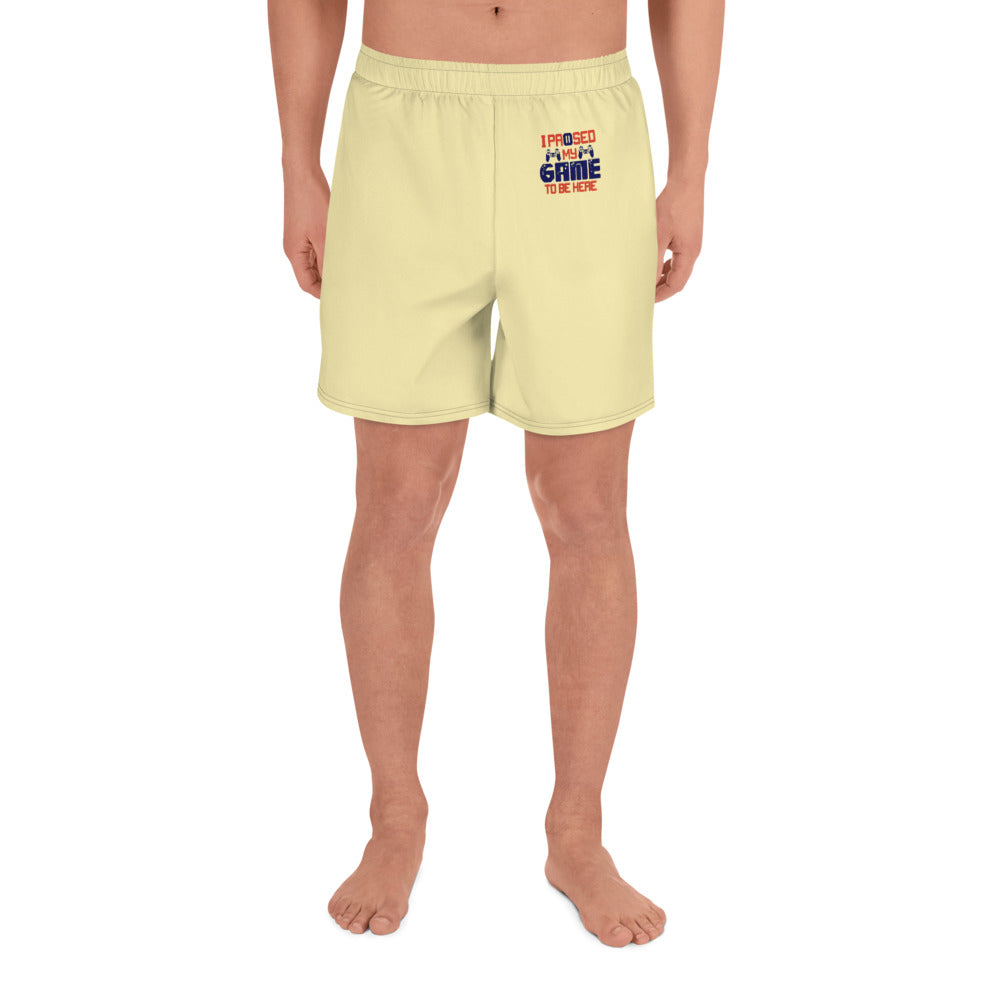 I PAUSED MY GAME TO BE HERE - Men's Athletic Long Shorts