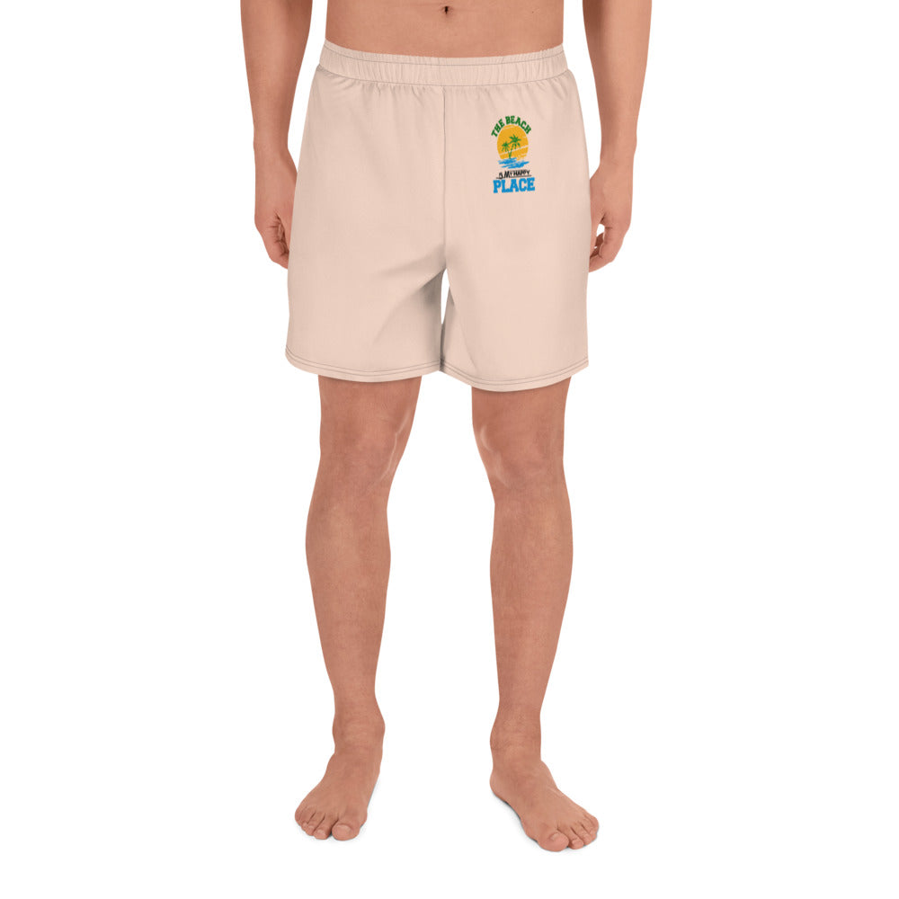 THE BEACH IS MY HAPPY PLACE - Men's Athletic Long Shorts