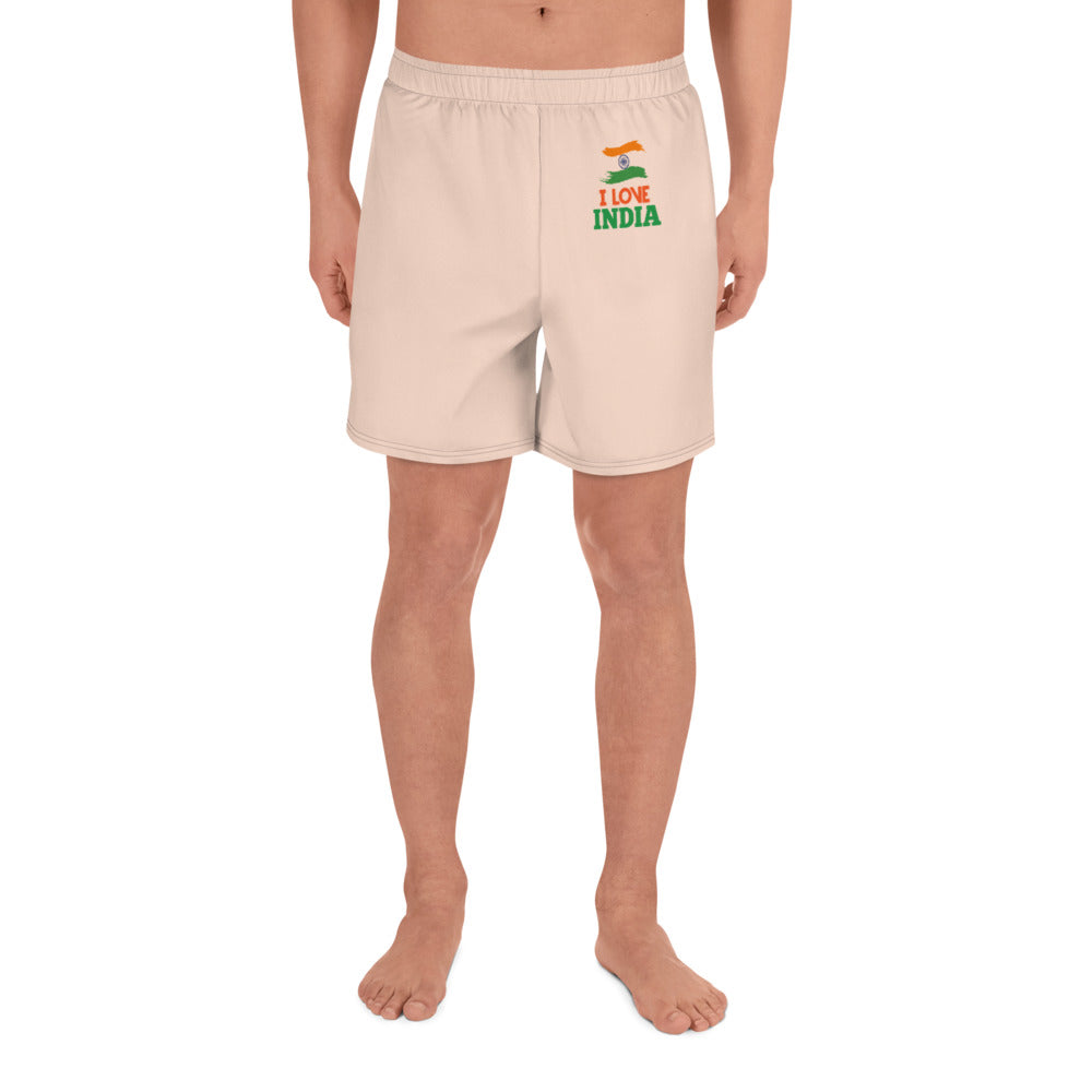 I LOVE INDIA - Men's Athletic Long Shorts