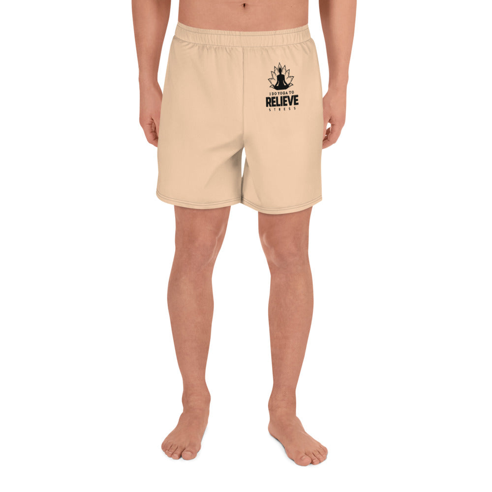 I  DO YOGA TO RELIEVE STRESS - Men's Athletic Long Shorts