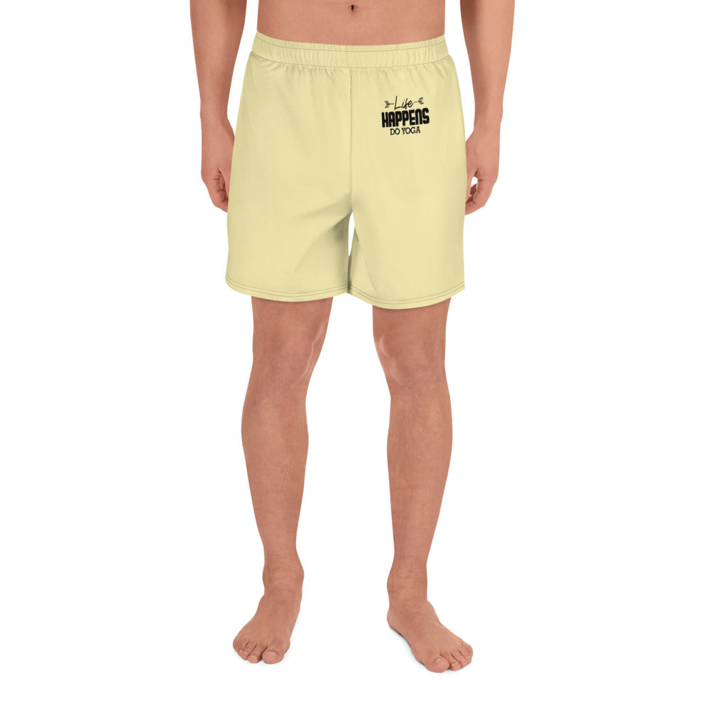 LIFE HAPPENS DO YOGA - Men's Athletic Long Shorts