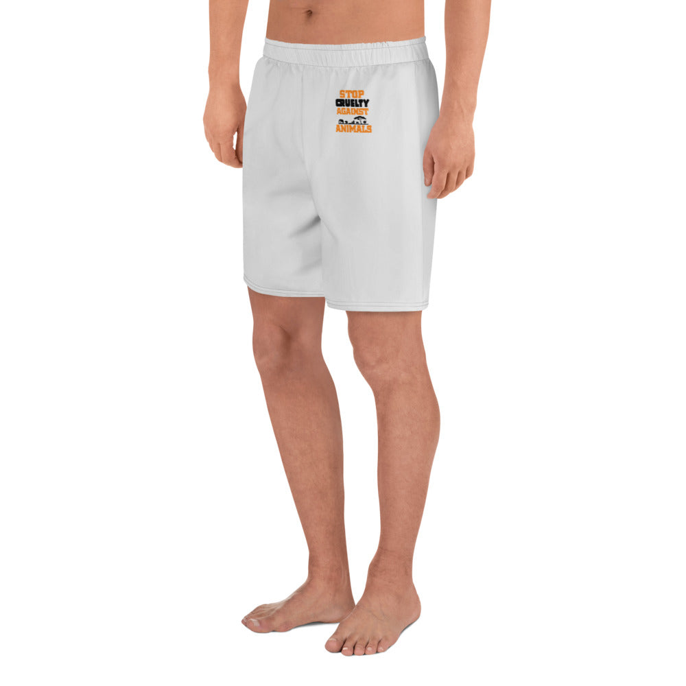 STOP CRUELTY AGAINST ANIMALS - Men's Athletic Long Shorts