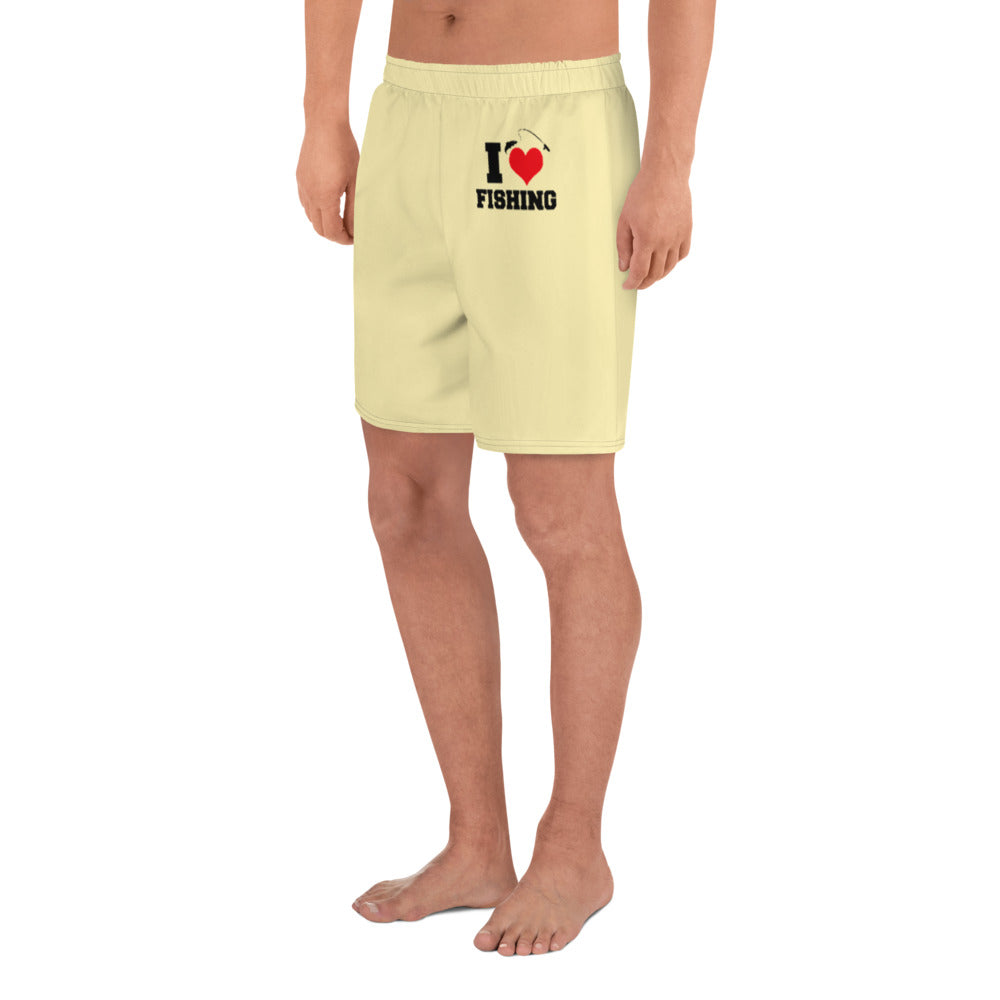 I LOVE FISHING - Men's Athletic Long Shorts