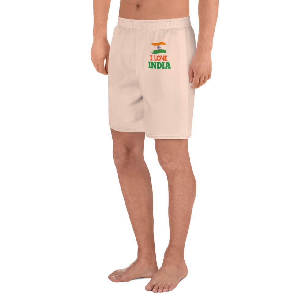 I LOVE INDIA - Men's Athletic Long Shorts