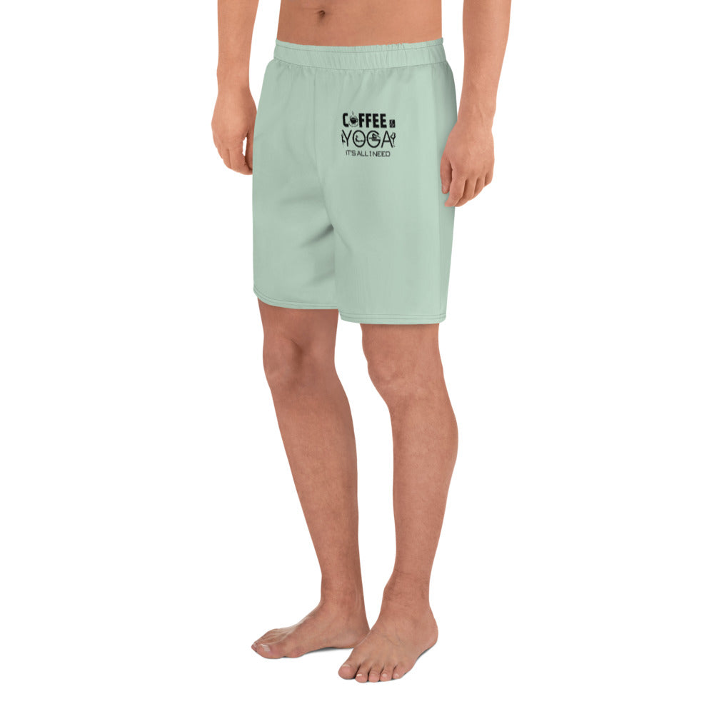 COFFEE YOGA IT'S ALL I NEED - Men's Athletic Long Shorts
