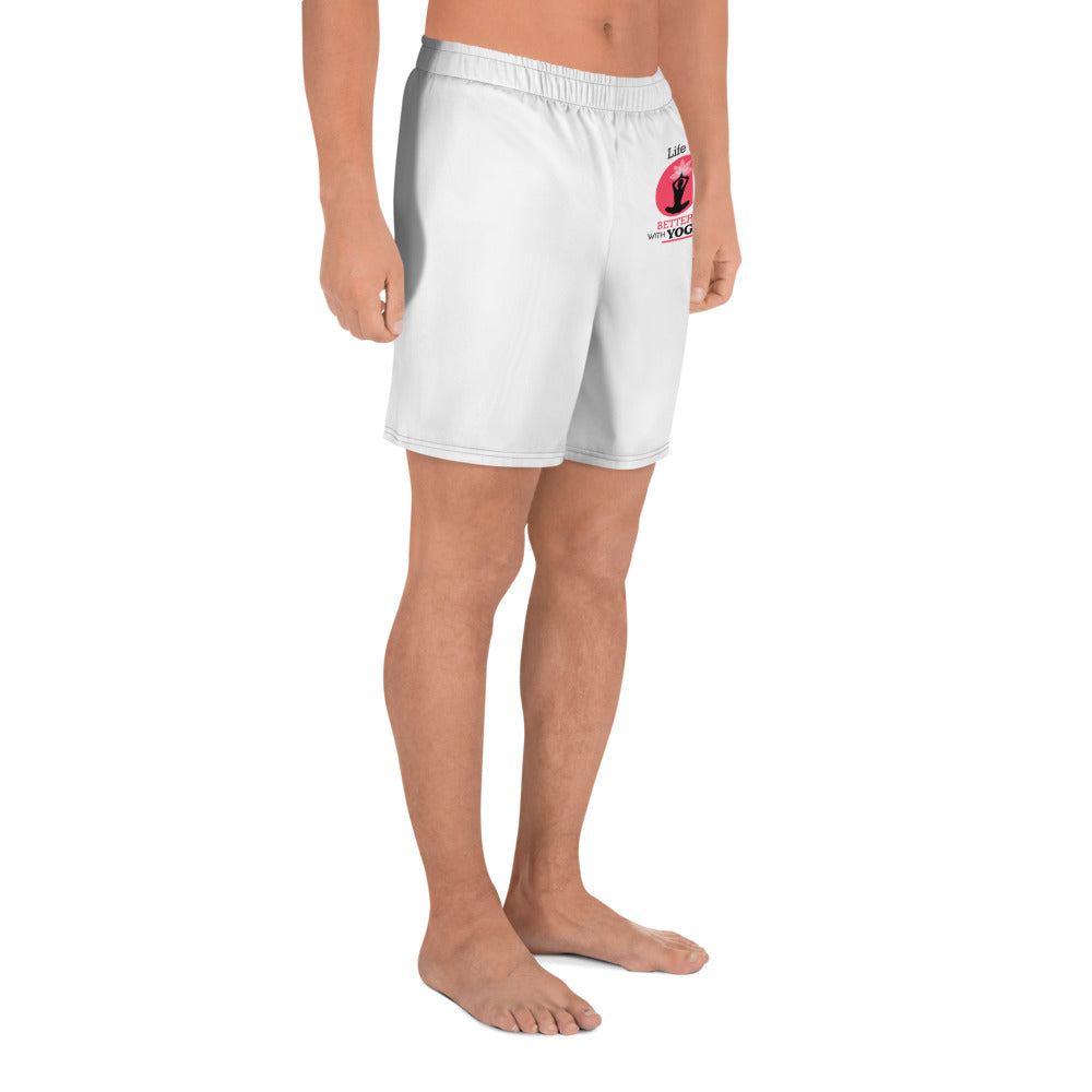 LIFE IS BETTER WITH YOGA - Men's Athletic Long Shorts