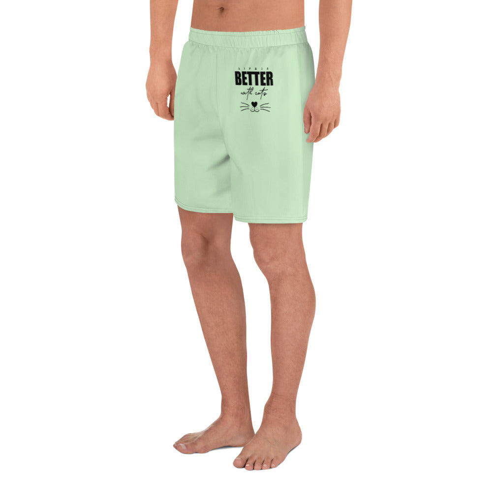 LIFE IS BETTER WITH CATS - Men's Recycled Athletic Shorts