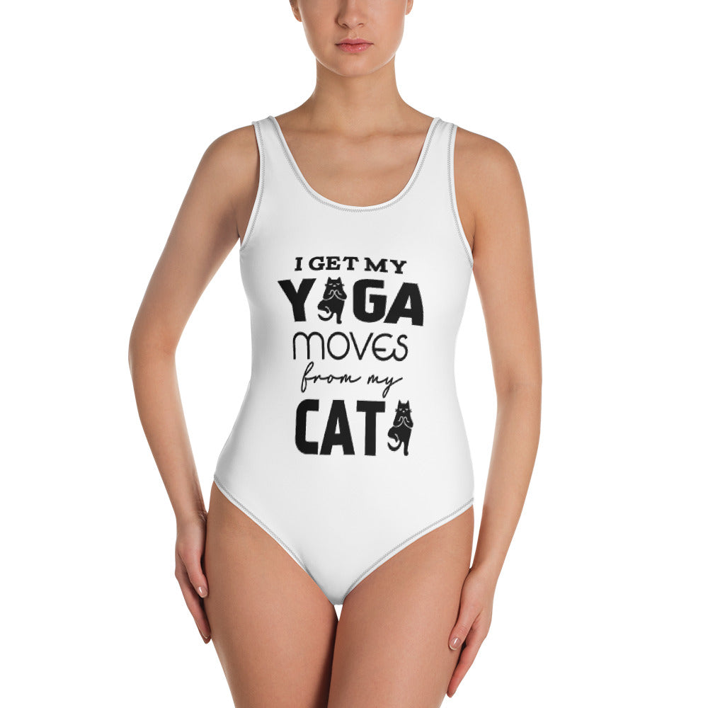 I GET YOGA MOVES FROM MY CAT - One-Piece Swimsuit