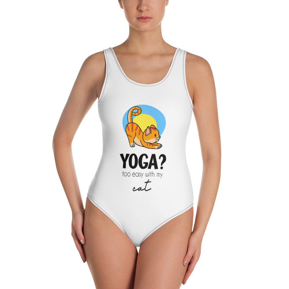 YOGA ? TOO EASY WITH MY CAT - One-Piece Swimsuit