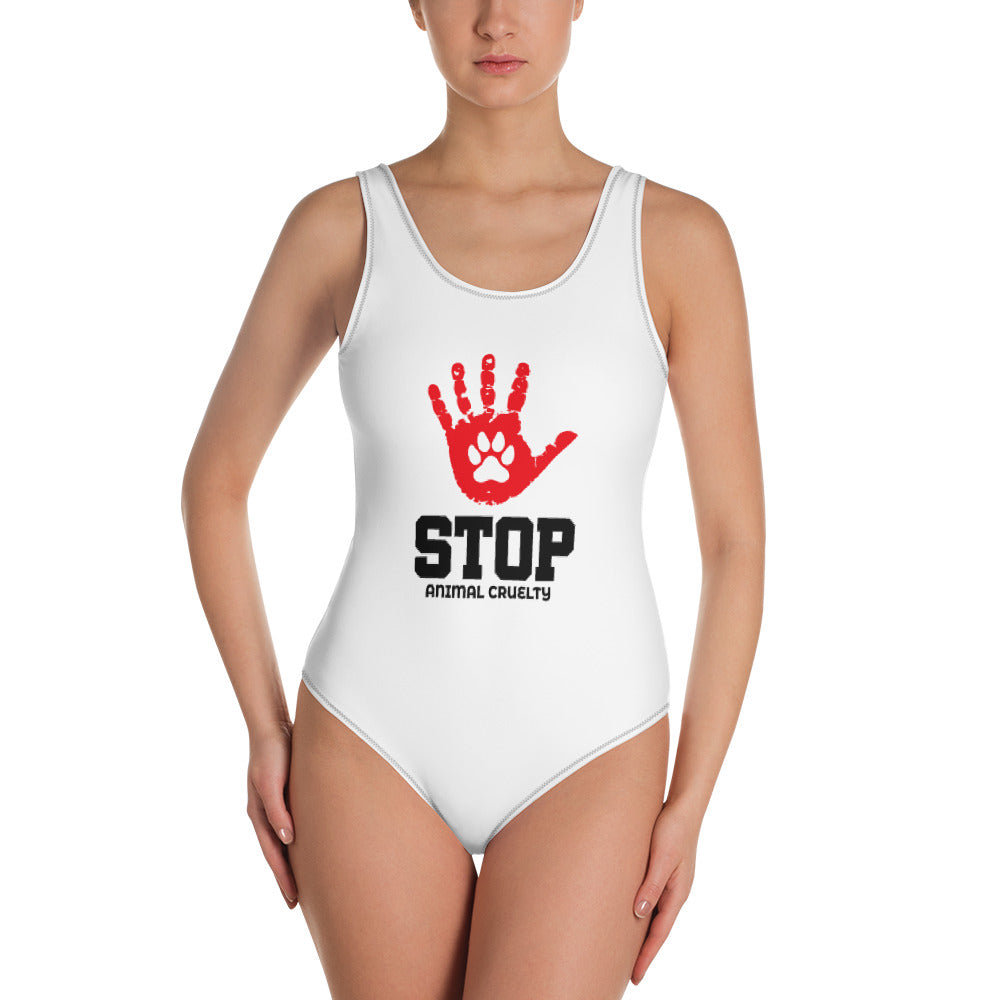 STOP ANIMAL CRUELTY - One-Piece Swimsuit