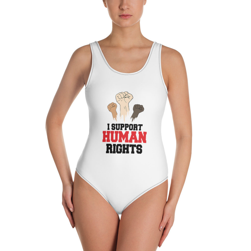 I SUPPORT HUMAN RIGHTS - One-Piece Swimsuit