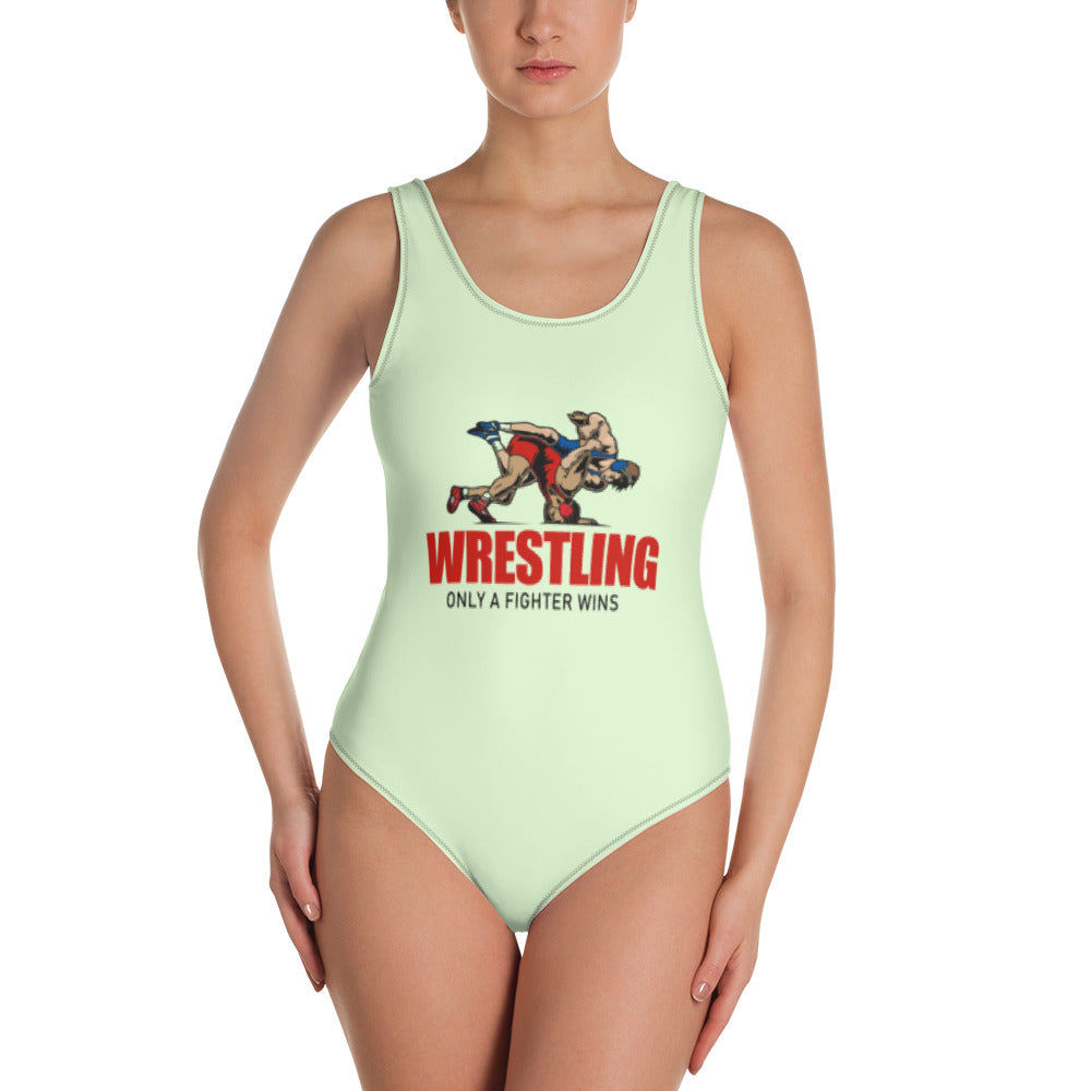 WRESTLING ONLY A FIGHTER WINS - One-Piece Swimsuit