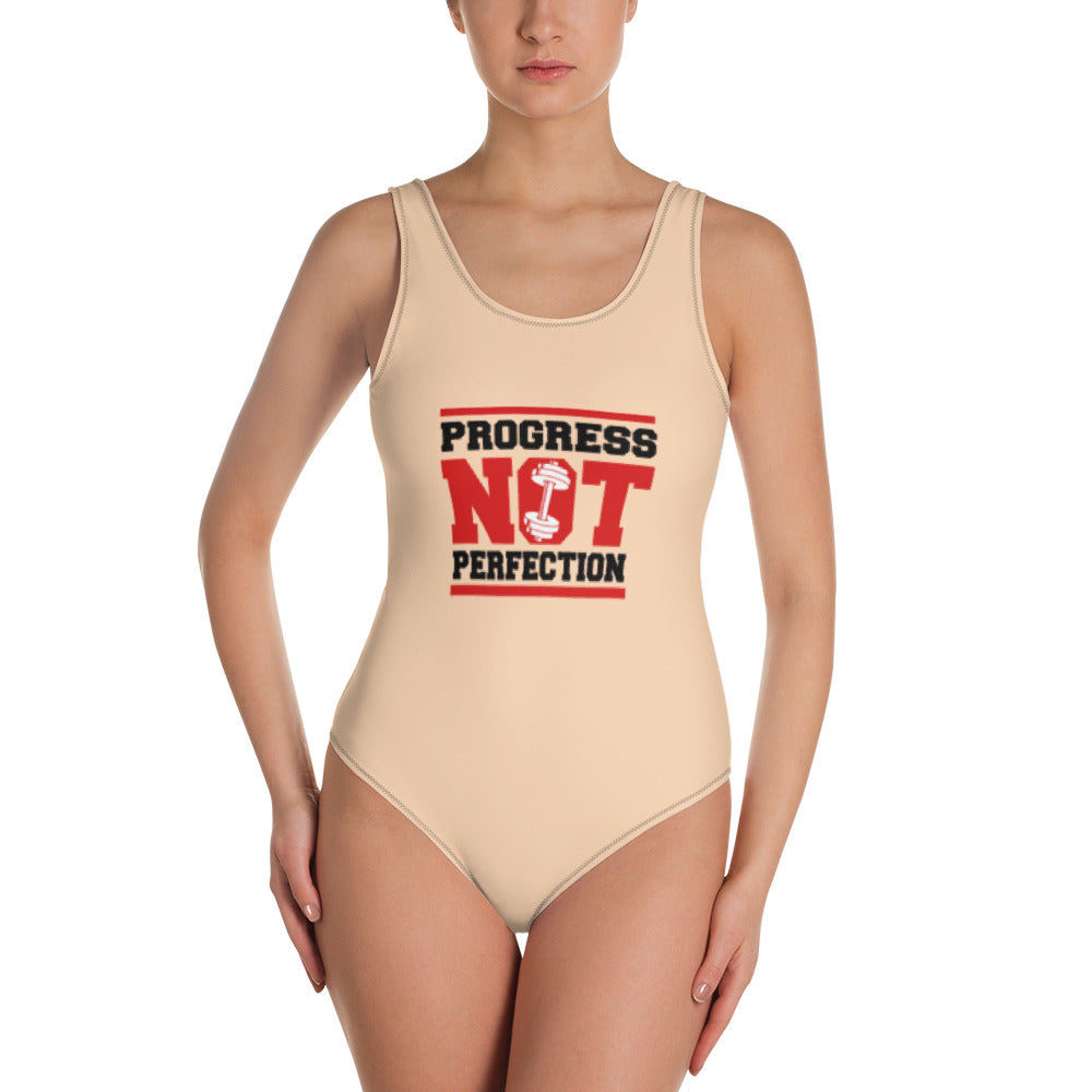 PROGRESS NOT PERFECTION - One-Piece Swimsuit