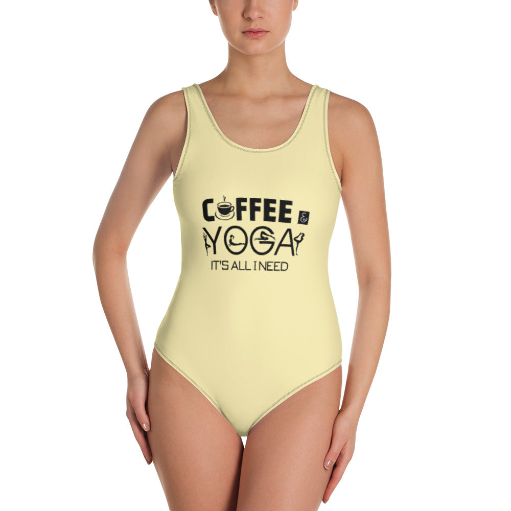 COFFEE YOGA IT'S ALL I NEED - One-Piece Swimsuit