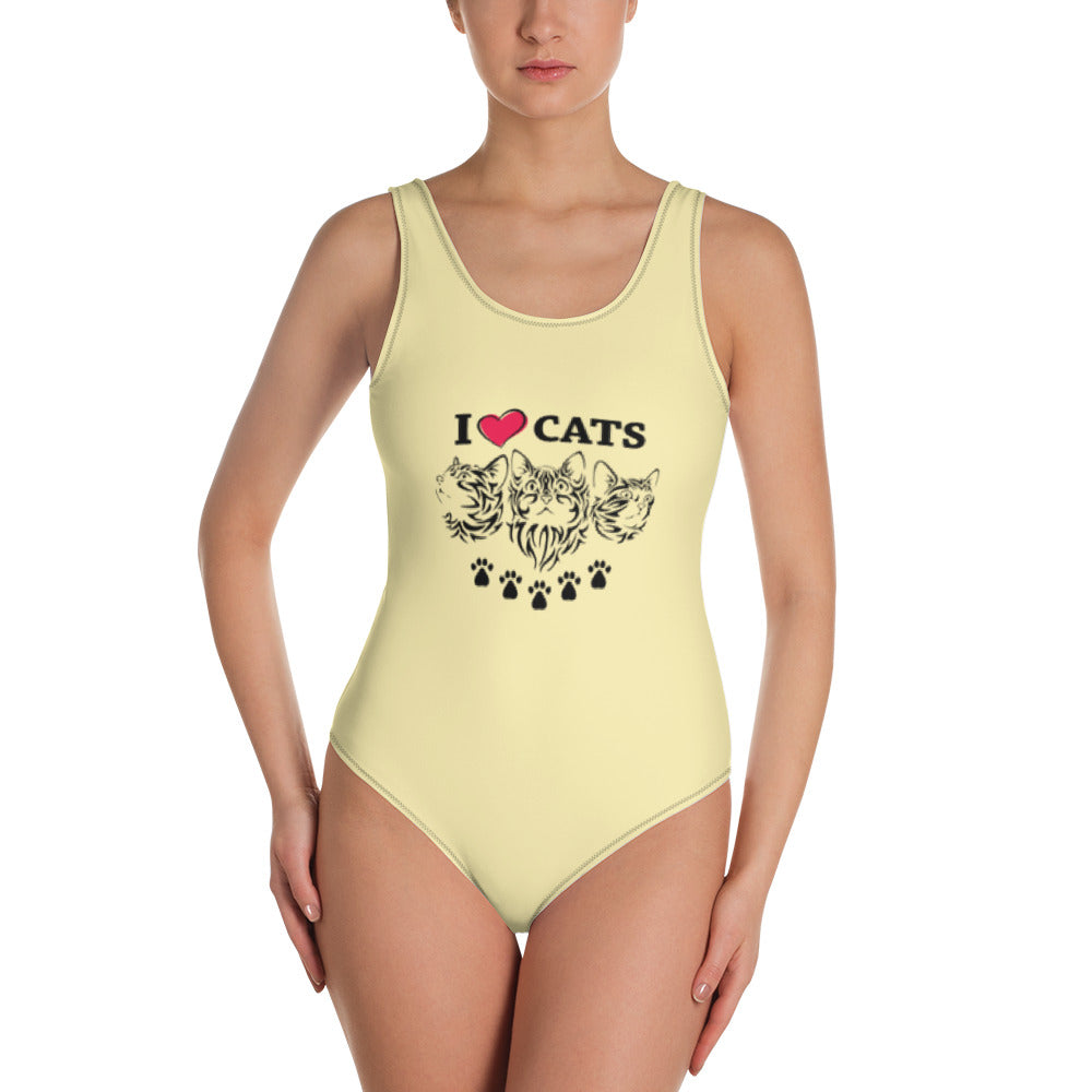 I LOVE CATS - One-Piece Swimsuit