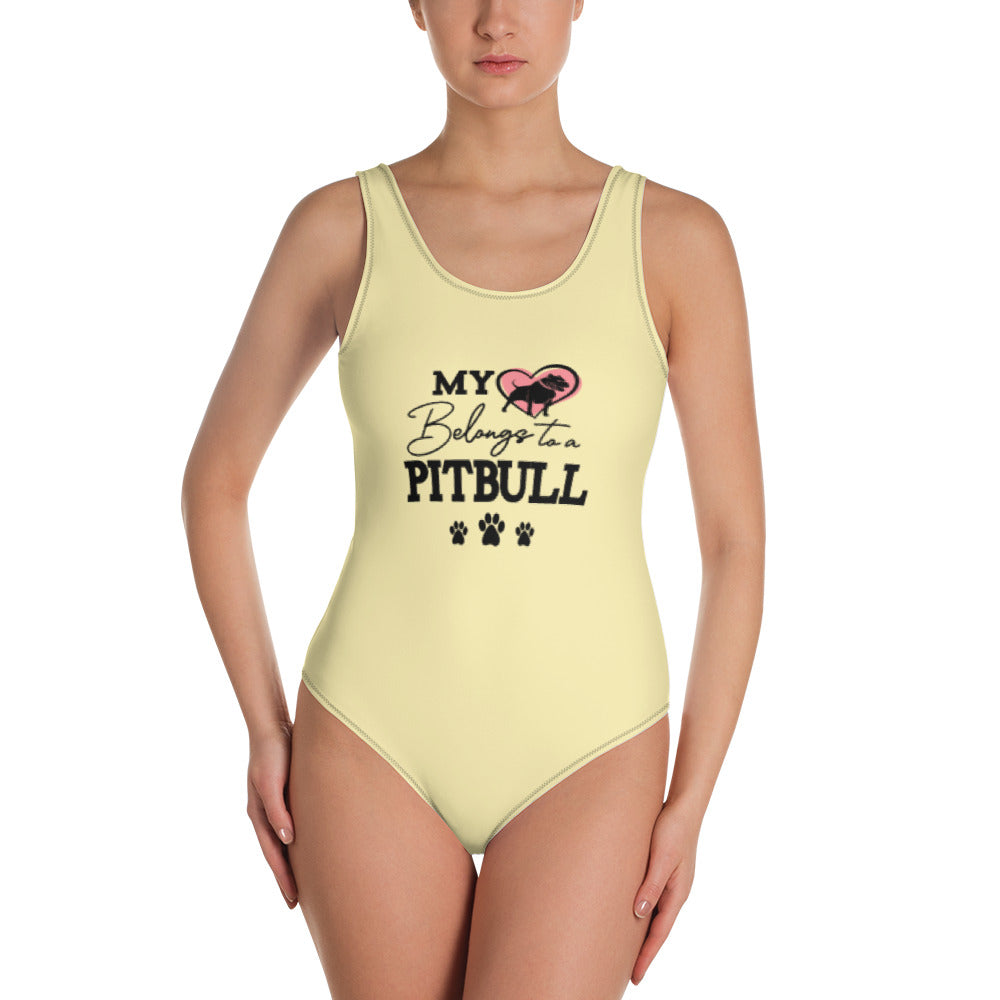 MY BELONGS TO A PITBULL - One-Piece Swimsuit