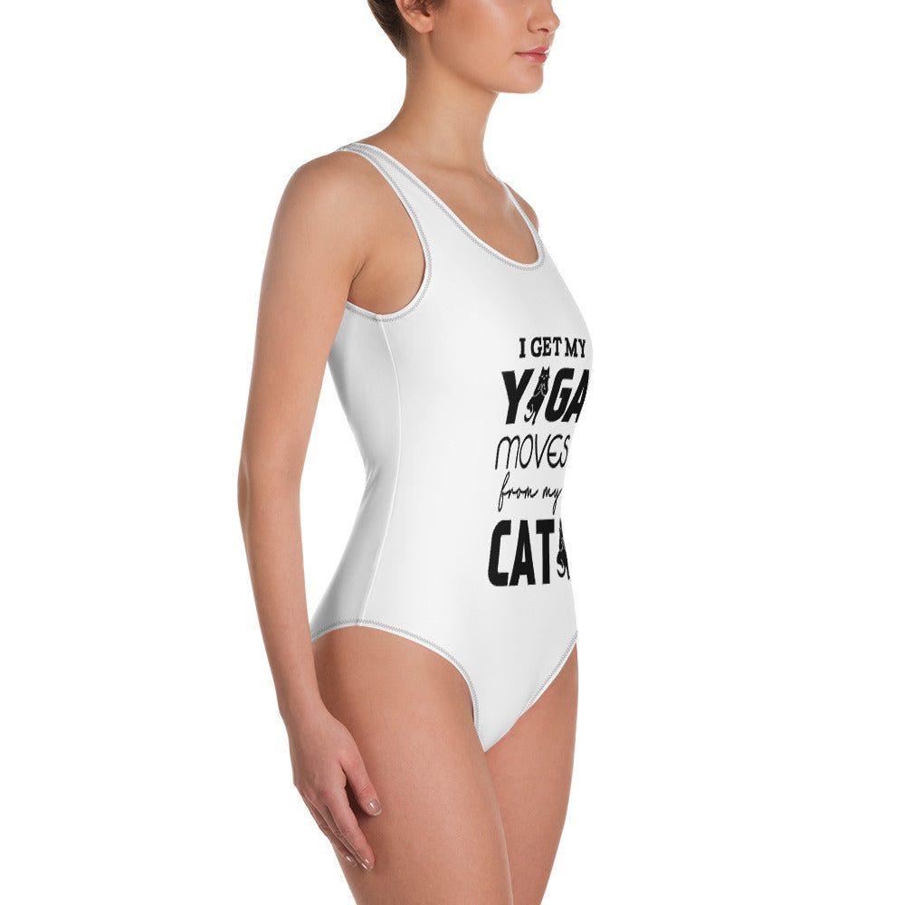 I GET YOGA MOVES FROM MY CAT - One-Piece Swimsuit