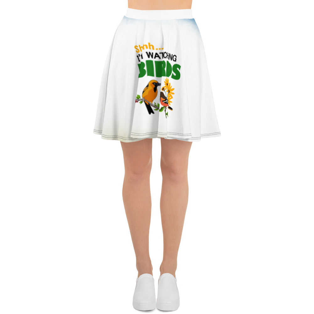 SHHH... I'M WATCHING BIRDS - Skater Skirt