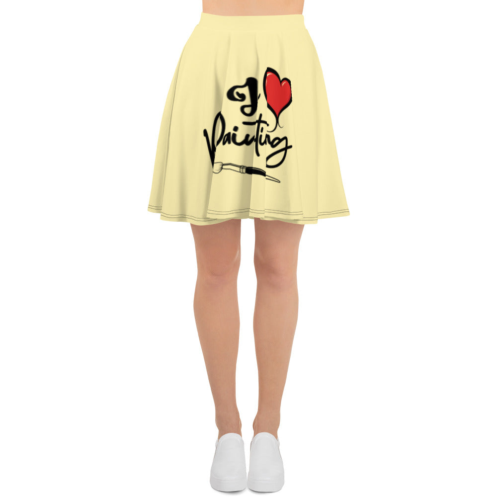 I LOVE PAINTING - Skater Skirt