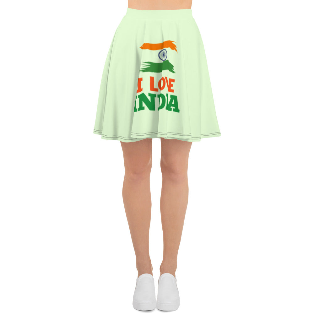 I LOVE INDIA - Skater Skirt