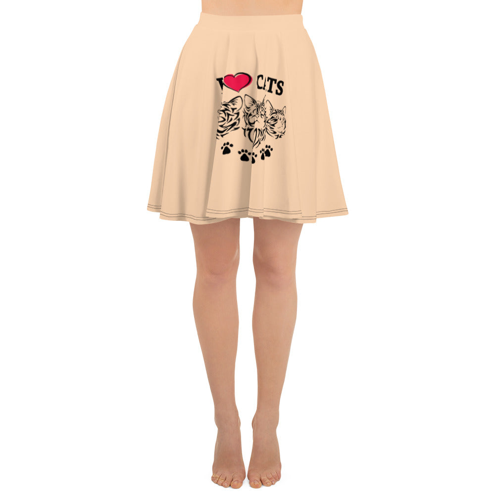 I LOVE CATS - Skater Skirt