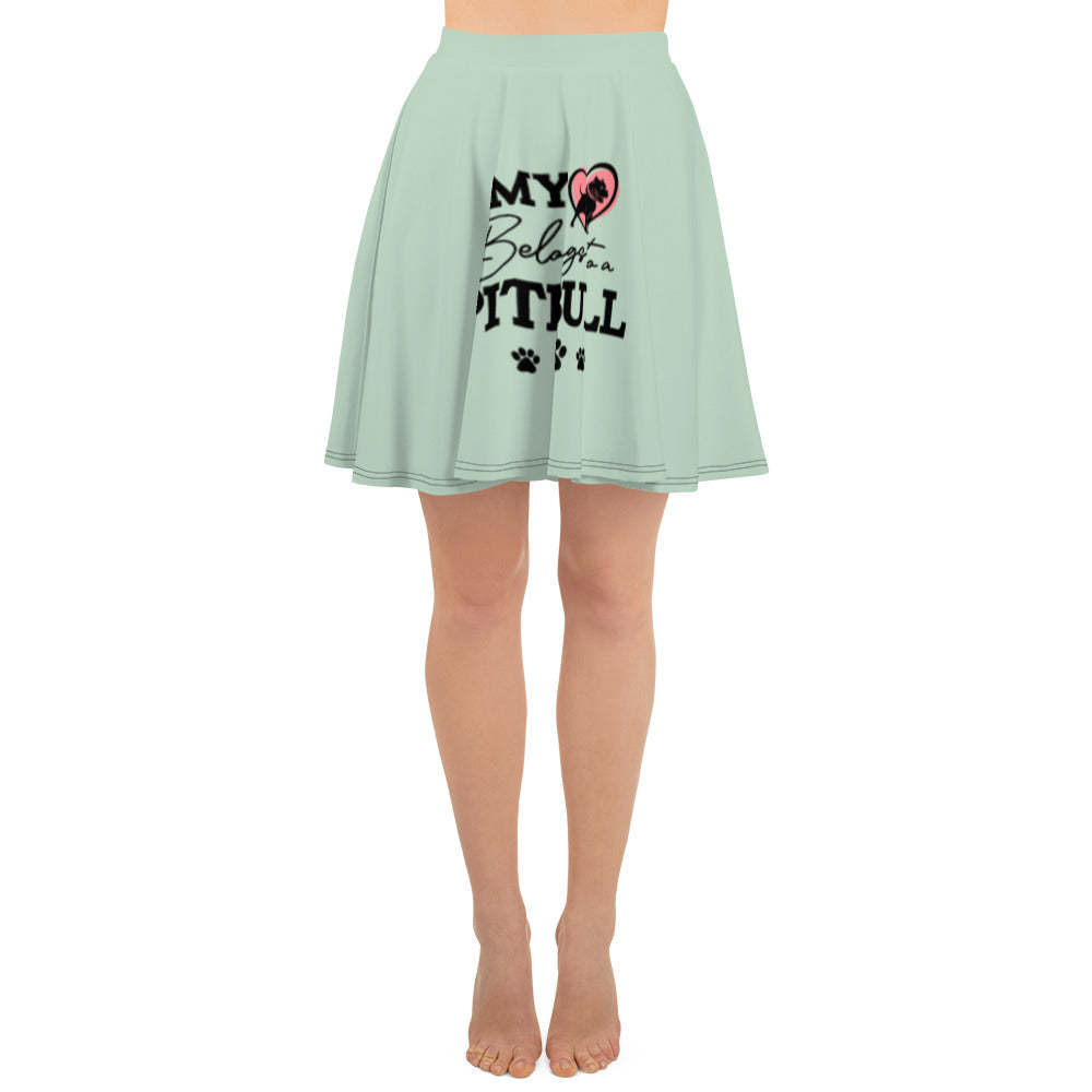 MY BELONGS TO A PITBULL - Skater Skirt