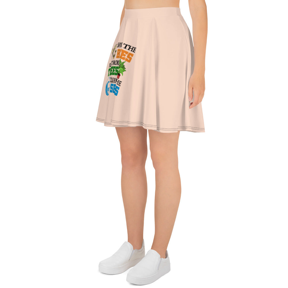 SAVE THE BEES PLANT MORE TREES CLEAN THE SEAS - Skater Skirt