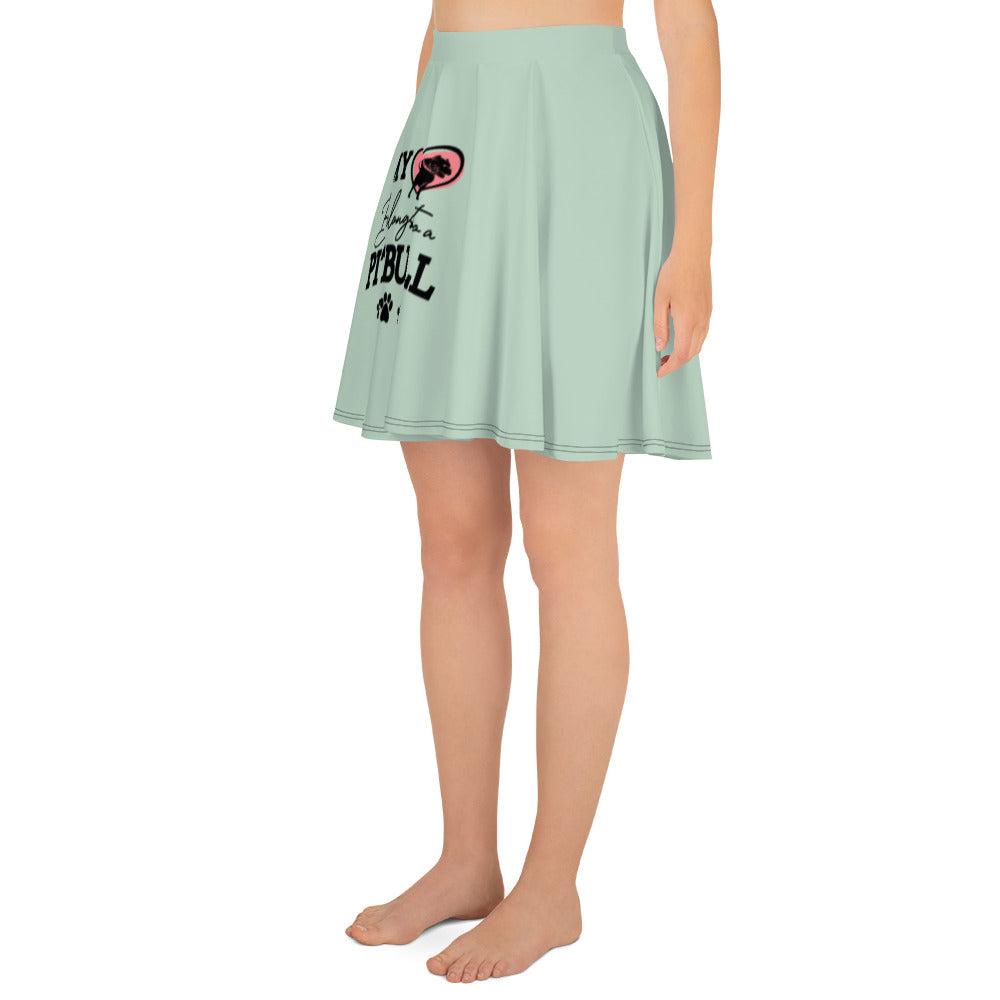 MY BELONGS TO A PITBULL - Skater Skirt