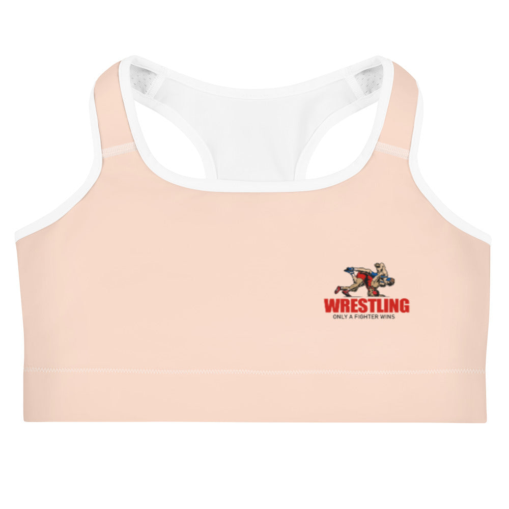 WRESTLING ONLY A FIGHTER WINS - Sports bra