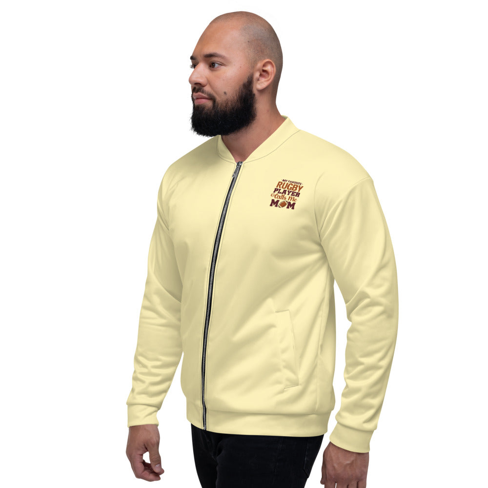 MY FAVORITE RUGBY PLAYER CALLS ME MOM - Unisex Bomber Jacket