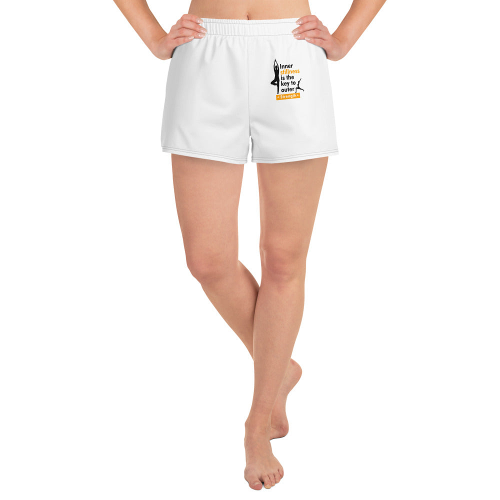 INNER STILLNESS IS THE KEY - Women's Athletic Short Shorts